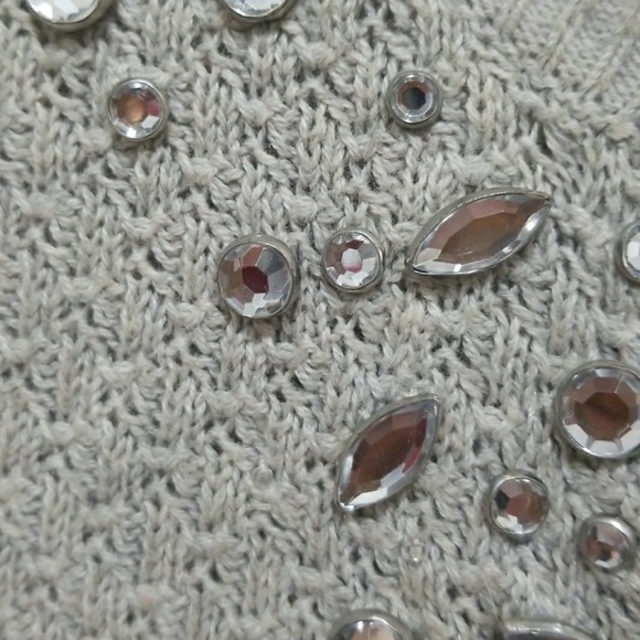 Gray Rhinestone Cardigan - Picture 2 of 3